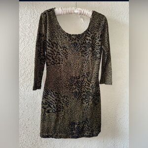 Foreign Exchange Animal Print Long Sleeve Dress